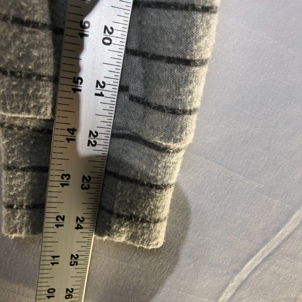 Sundry Gray Stripped Full Zip Hoodie w Kangaroo Pockets Medium - Picture 8 of 9